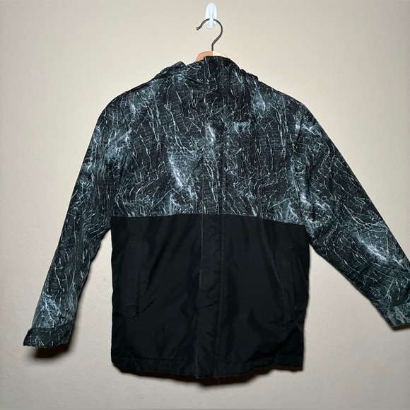 Children’s Place Boys 7/8Y black Technical Marble effect print Jacket